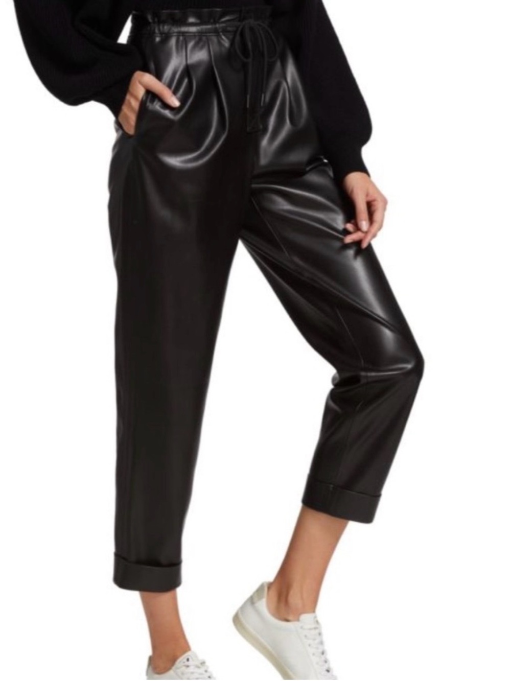 Alice and Olivia Liliana Faux Leather Paperbag Pants Size XL